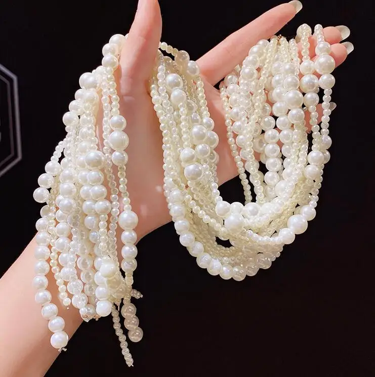 Женская элегантная длинная повязка на голову с жемчугом | Красота и здоровье