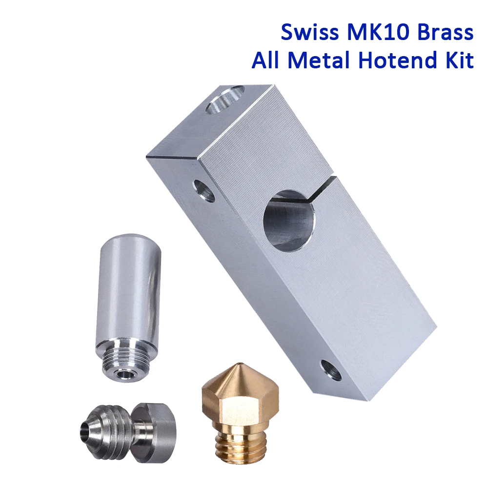 

High Quality Swiss MK10 Nozzle Hotend Kit All Metal Heat Break Brass Nozzle M7 Screw 3D Printer Parts 1.75MM Filament Feeding