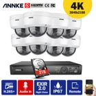 Сетевая система видеонаблюдения ANNKE, 16-канальная 4K Ultra HD POE, 8 Мп H.265 + сетевой видеорегистратор с 8 камерами 8 Мп, погодозащищенная IP-камера, комплект видеонаблюдения
