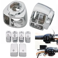 motorcycle handlebar control switch housings chrome switch caps kit parts for harley vrsc sportster xl xr dyna softail road king