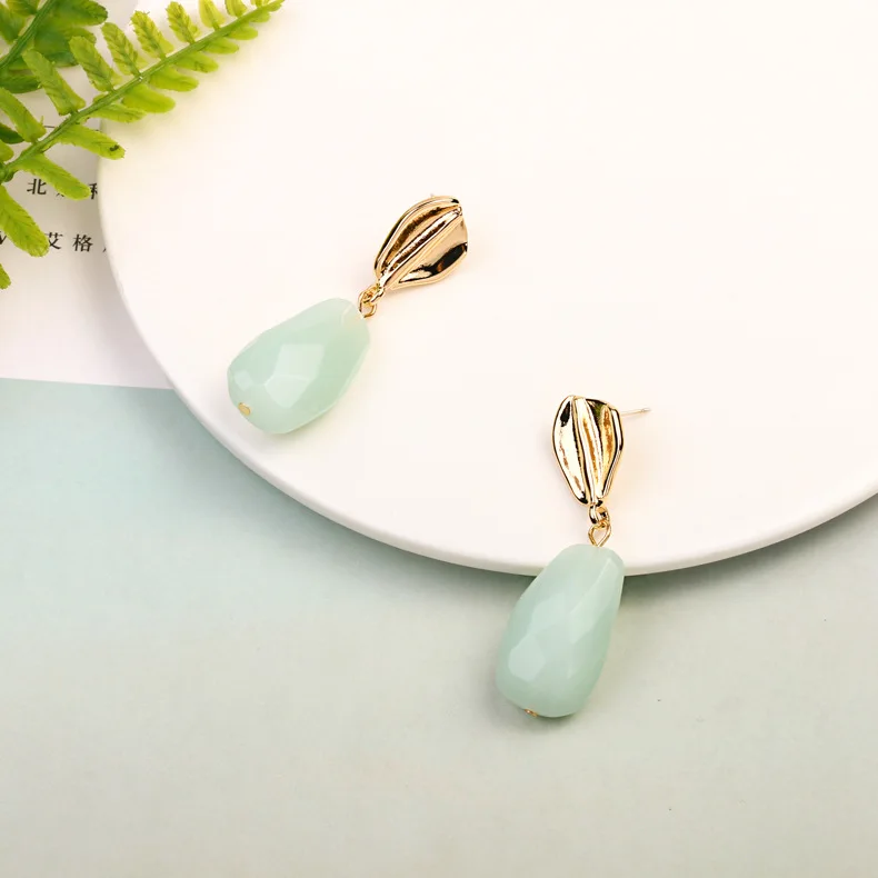 Модные Акриловые серьги-капли карамельных цветов простые геометрические