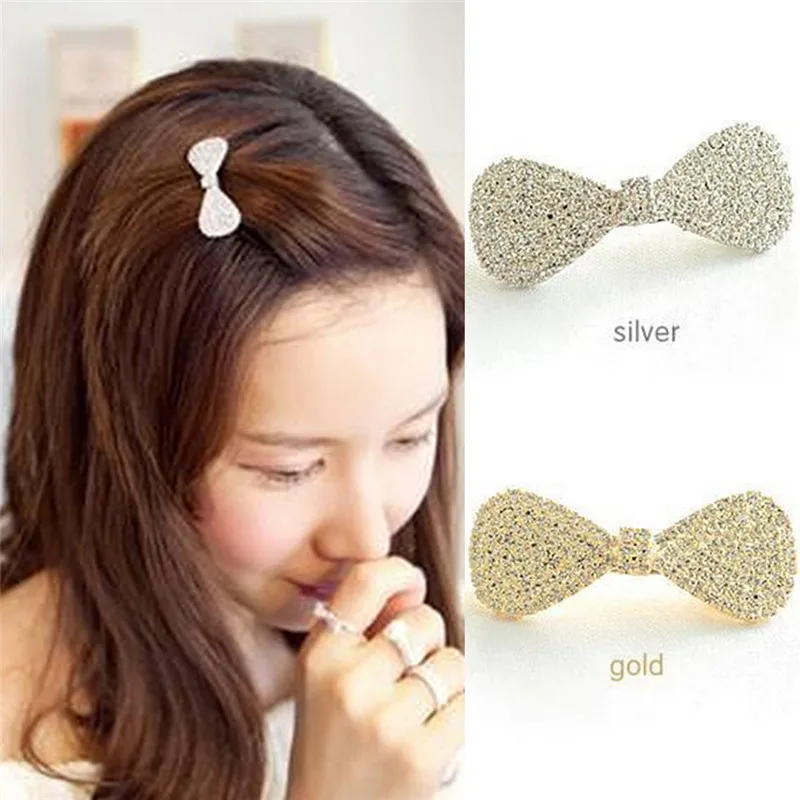 

1Pc Chic Fashion Metal Bowknot Hair Clip Barrettes Rhinestone Hairpin Barrette Women Hair Styling Tool Hair Claws