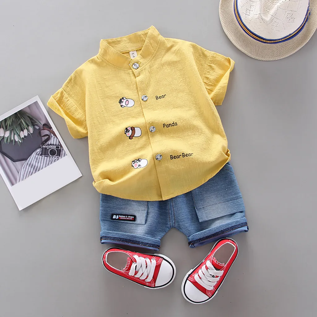 Одежда для детей Повседневная одежда маленьких мальчиков Футболка с буквенным