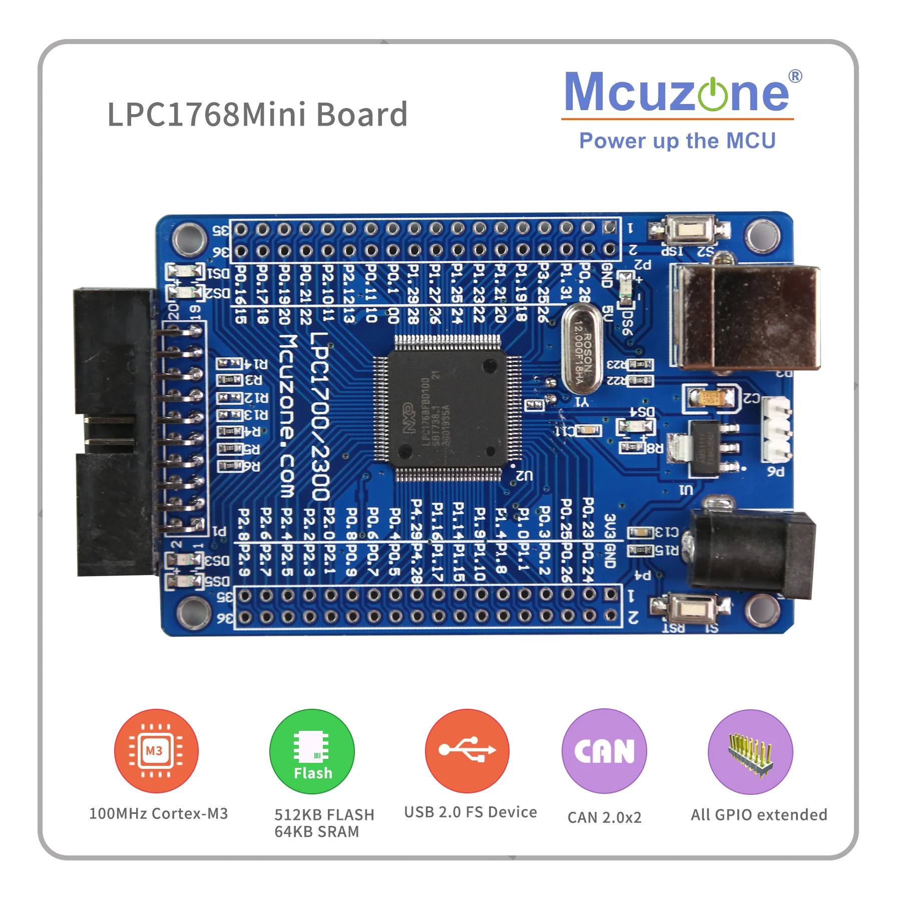 Бесплатная доставка! LPC1768 мини плата 100 МГц Cortex M3 USB EMAC UART SPI I2C ADC DAC SD NXP GPIO CAN|usb usb|sd