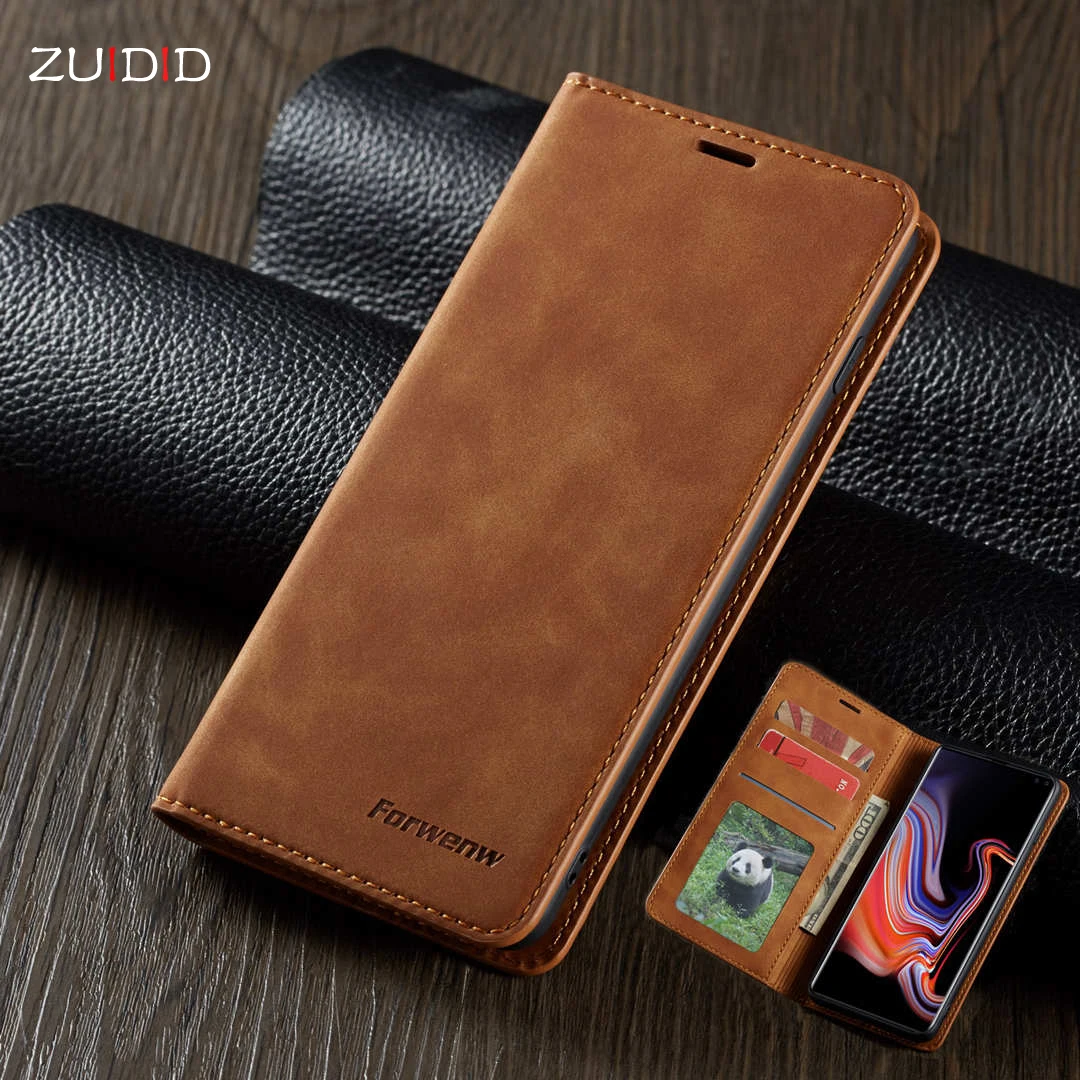 Магнитный кожаный флип чехол для телефона Samsung Galaxy S10 S9 S8 Plus A10 A20 A20E A30 A40 A50 A60 A70 A80 A90