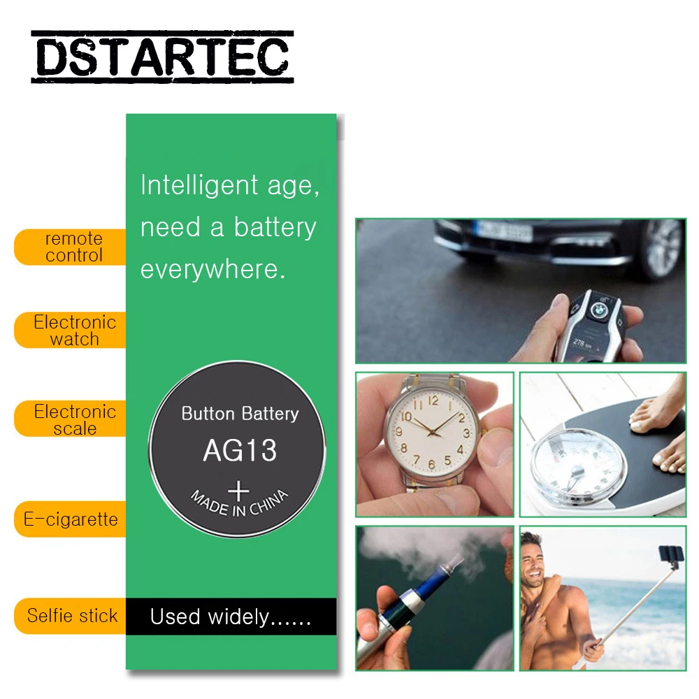 10 шт. Кнопочная батарейка 1,55 В AG13 LR44 L1154 SR47 SG13 SR1154 SP76 пила SR44 G13A G13 AG 13 щелочная монетная батарейка.