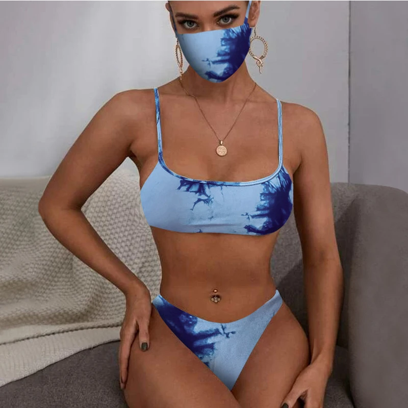 

2021 Sexy Bikini Women Swimwear Female Swimsuit Two-pieces Bikini Set Brazilian Bather Bathing Suit With Mask Swim