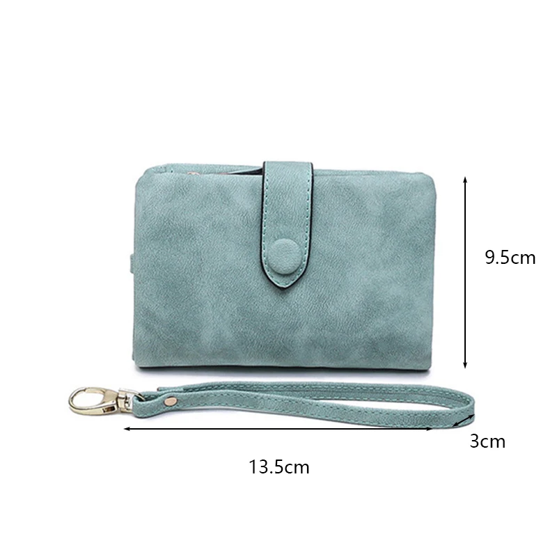 

Fashion Wallet Bag For Women Matte PU Leather Card Holder Purse Casual Mini Lady Handbag Cellphone Wallet Tri-fold sacs