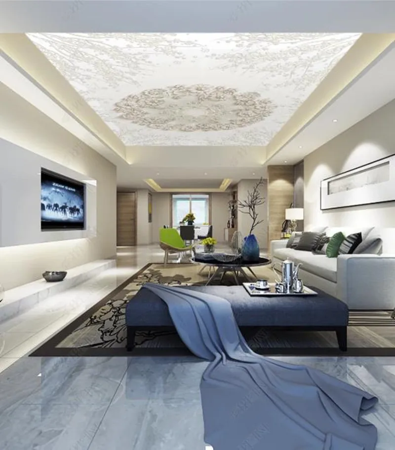 Европейские трехмерные рельефные обои с изображением цветов настенные 3D потолка