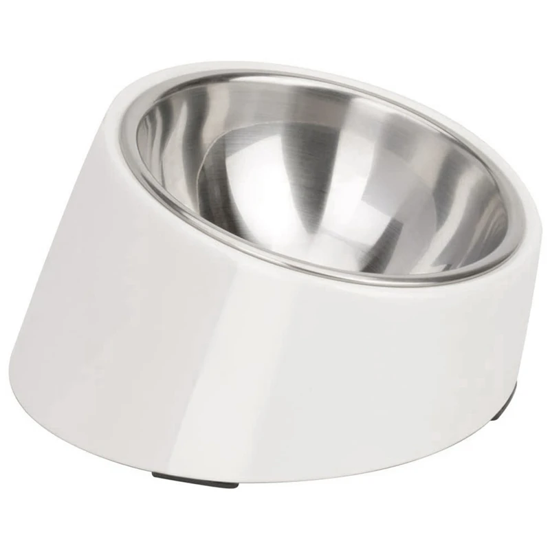 

Practical 15 Degree Slanted Bowl For Dogs And Cats Tilted Angle Bulldog Bowl Pet Feeder Non-Skid & Non-Spill Easier To Reach Foo