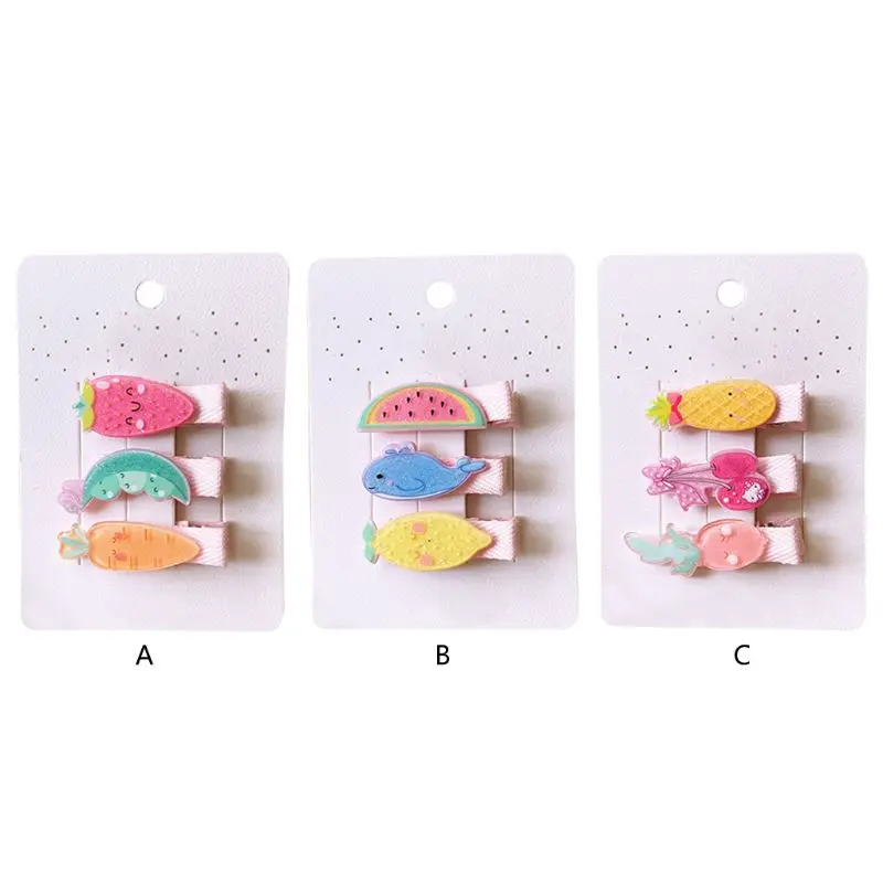 3 шт./компл. для маленьких девочек блестящая пудра из акрила заколки волос милое