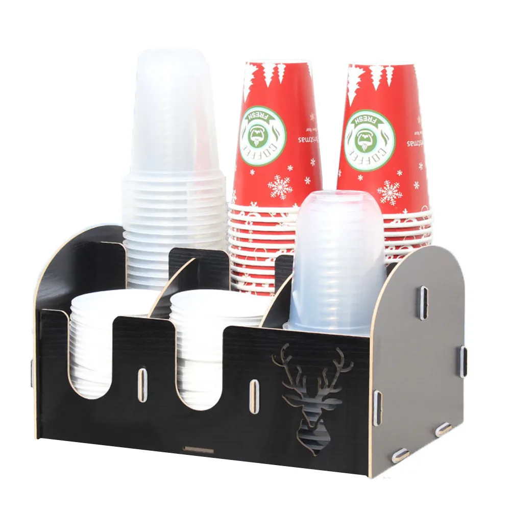 Деревянные разноотделения для кофейных напитков бумажных стаканчиков крышек и