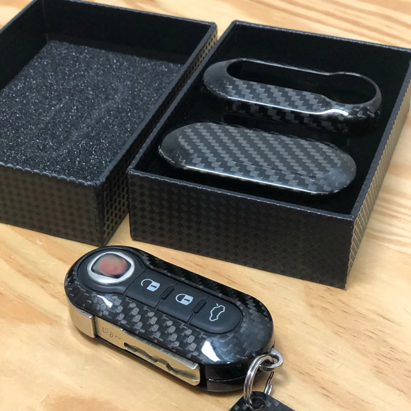 

Key Case Cover Carbon Fiber For FIAT Key Case Cover Shell bag Freemont Panda Punto Bravo 3 Button 500 500L