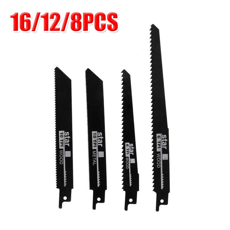 

Сабельная пила 8/12/16 шт., ручная сабельная пила из высокоуглеродистой стали, многоцелевое лезвие для резки твердой древесины