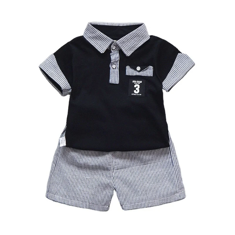 

New Summer Children Toddler Casual Clothes Suit Baby Boys Girls Striped T Shirt Shorts 2Pcs/sets Kids Infant Cotton Tracksuits