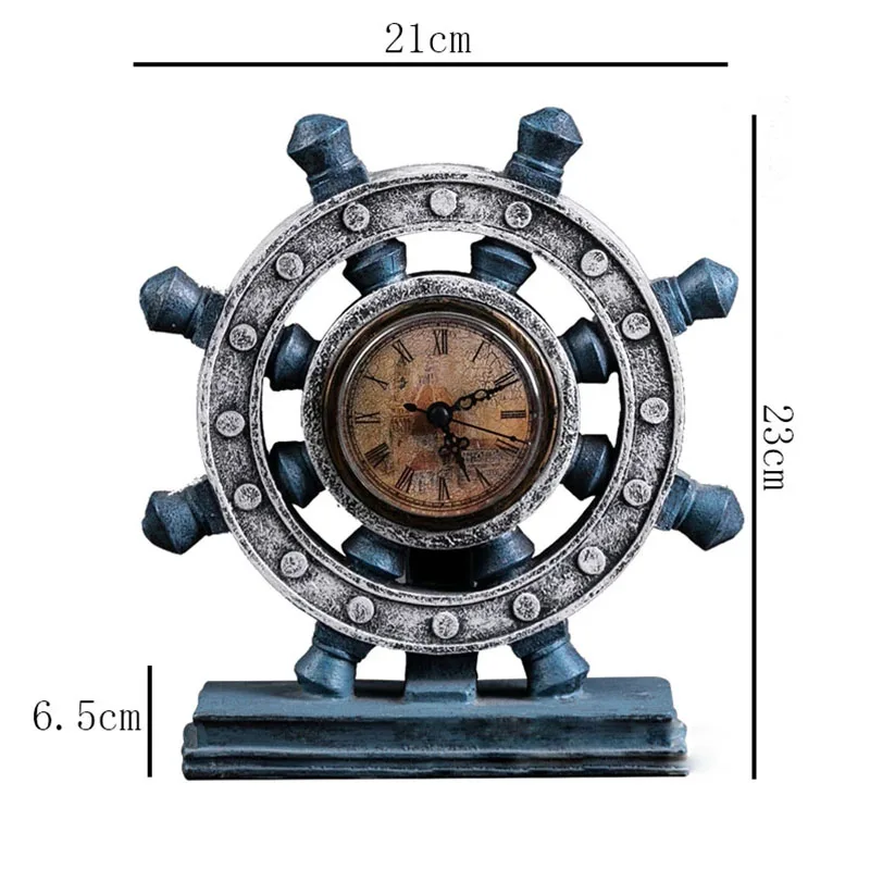 

Retro Nostalgic Industrial Sailboat Rudder Parlor Shop Office Shop Creative Ornaments Decoration American Clock Shop Furnishings