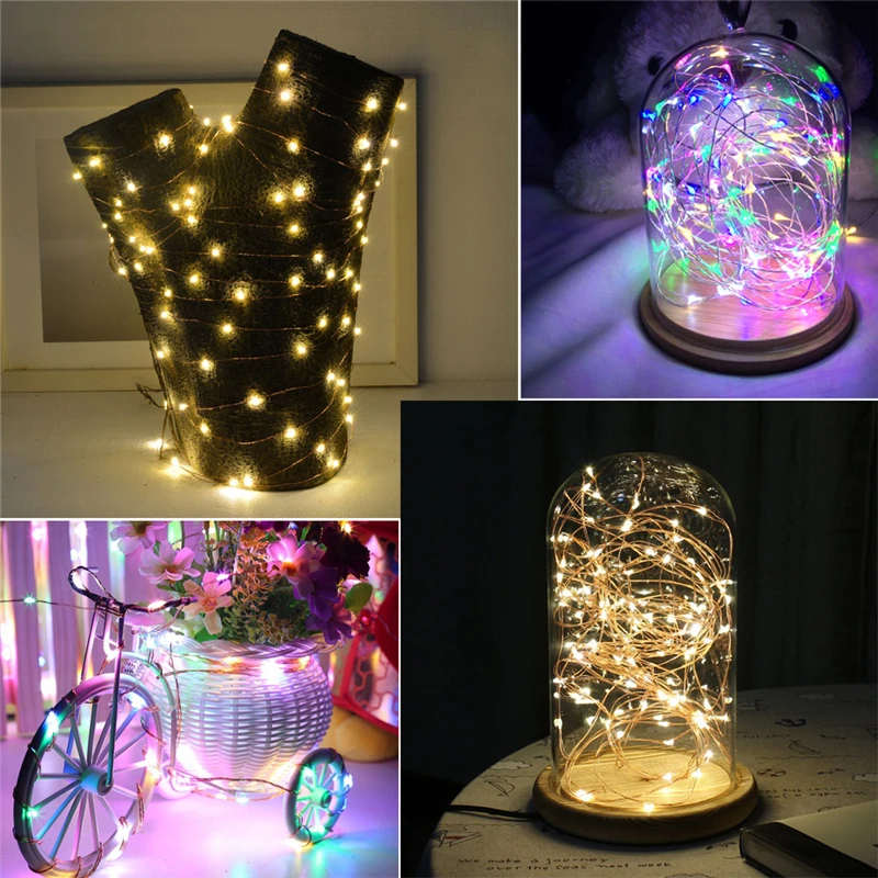 

2M 5M Copper Wire LED String lights Waterproof Holiday LED Strip lighting For Fairy Christmas Tree Wedding Party Decoration lamp