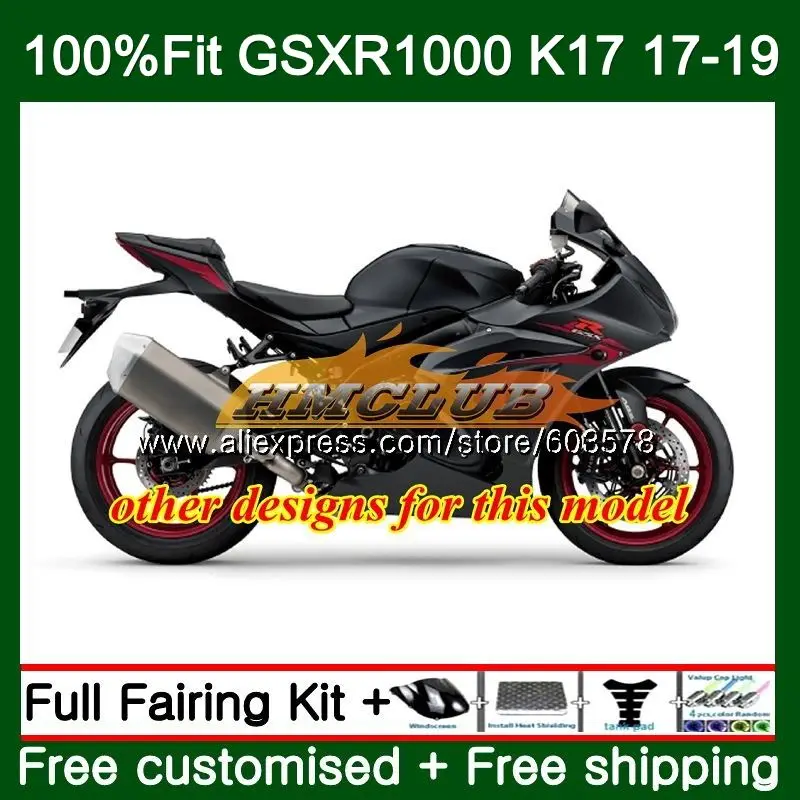 Инъекция для SUZUKI GSXR 1000 CC GSX R1000 17 18 19 15CL.88 глянцевые черные L7 L8 Φ K17 GSXR1000 2017 2018 2019