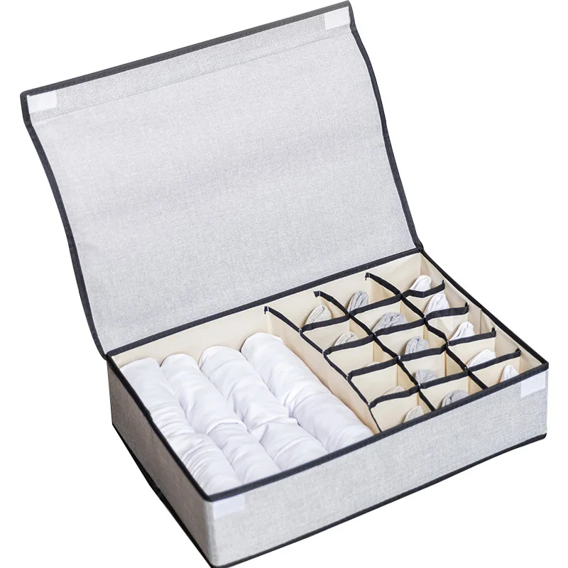 

Multifunctional underwear storage box, cloth art covered storage box, washable socks, underwear compartment storage box