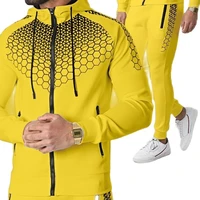 spring and autumn mens sportswear 2 piece hoodie pants sports suit mens sweater zipper cardigan mens fashion suit size m 3