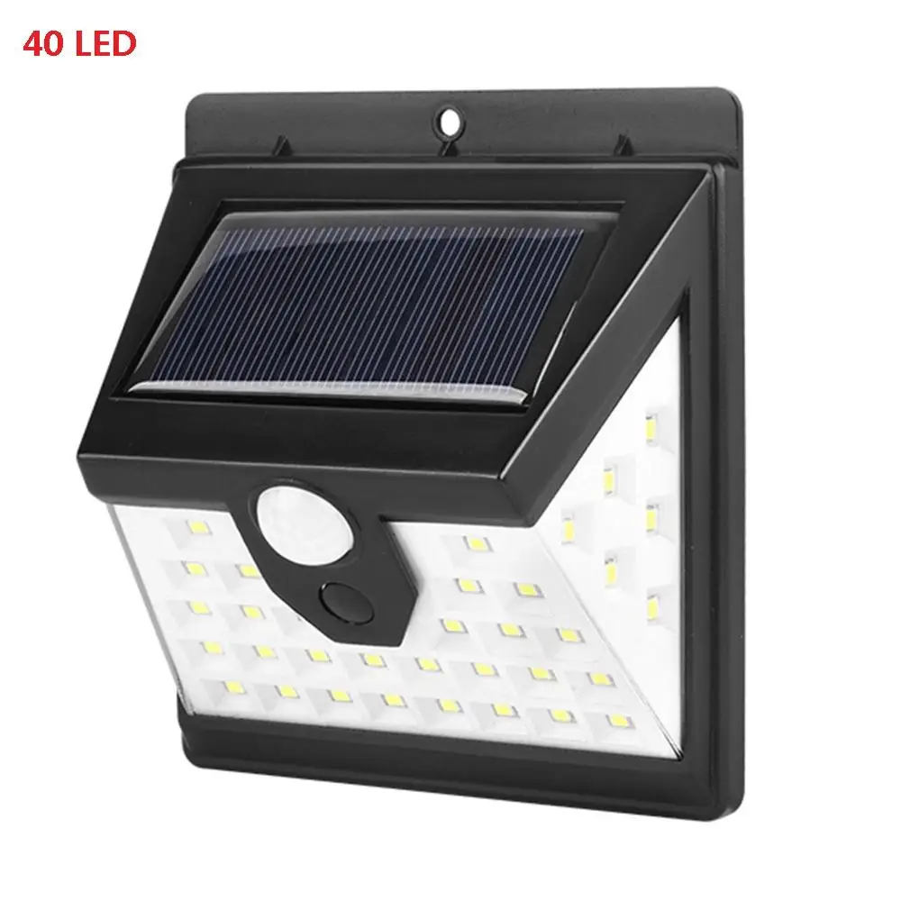 40 LED 3 Modes Открытый 180 светодиодный COB 3 режима Солнечная лампа PIR датчик движения 4000лм Солнечный настенный светильник Водонепроницаемый аварийный Сад Двор лампы - Испускаемый цвет: 40 LED 3 Modes