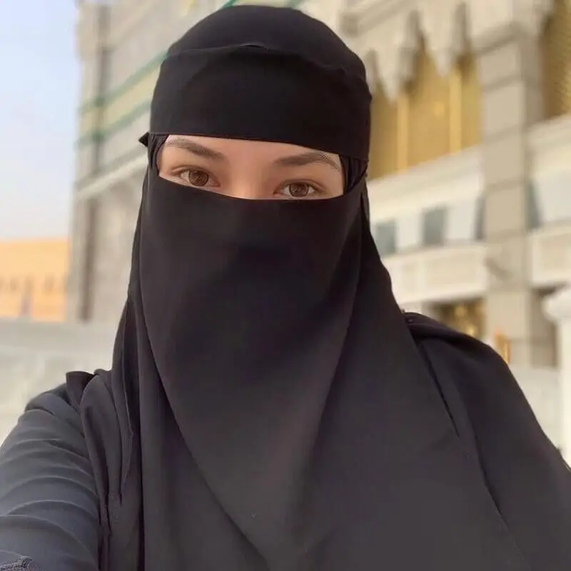 

Women Muslim Niqab Burqa Bonnet veil Modest Wear Hijab Single Layered Amira Islamic Face Cover Burqa Arab Prayer Hijabs Scarf