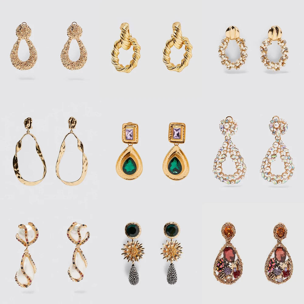 Новинка ZA стеклянные очаровательные Висячие серьги для женщин трендовые 2020