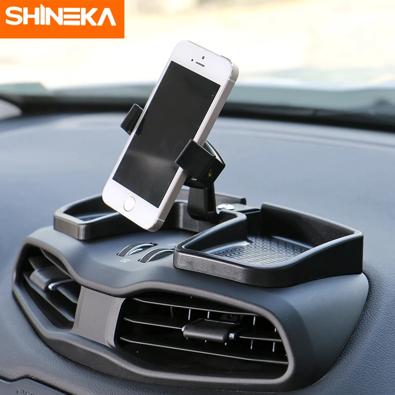 SHINEKA автомобильные аксессуары, универсальный автомобильный держатель для мобильного телефона, подставка, 360 градусов, с ящиком для хранения для Jeep Renegade