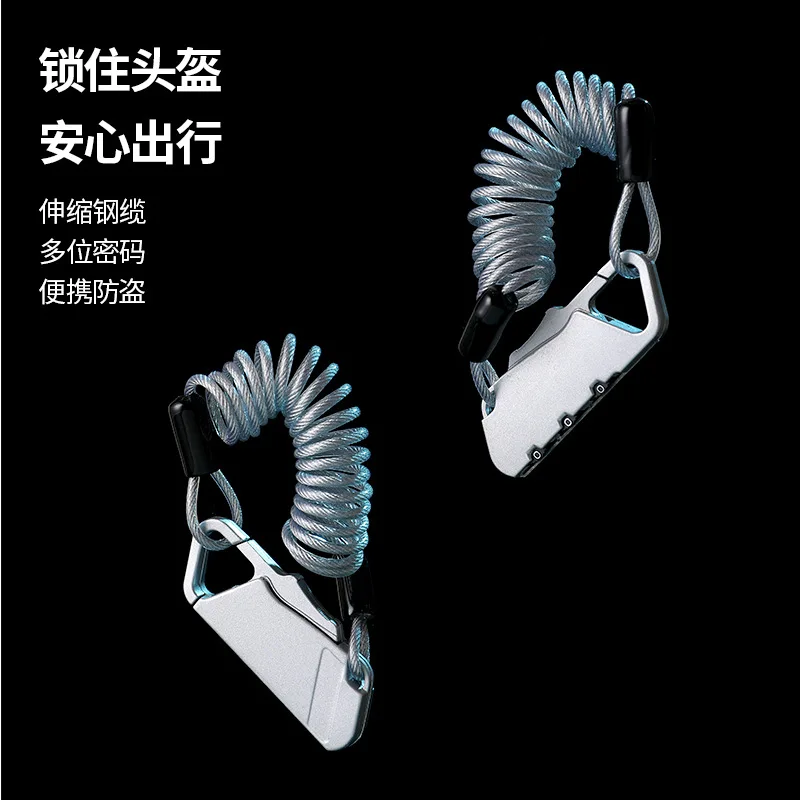 

Youpin Helmet Code Lock Portable Zinc Alloy Password Anti-theft Lock Three-digit Password Waterproof Helmet Backpack Wire Lock