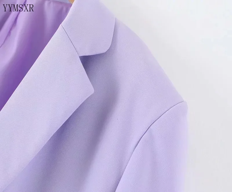 Модный женский Костюмный пиджак новинка 2020 повседневный свободный фиолетовый