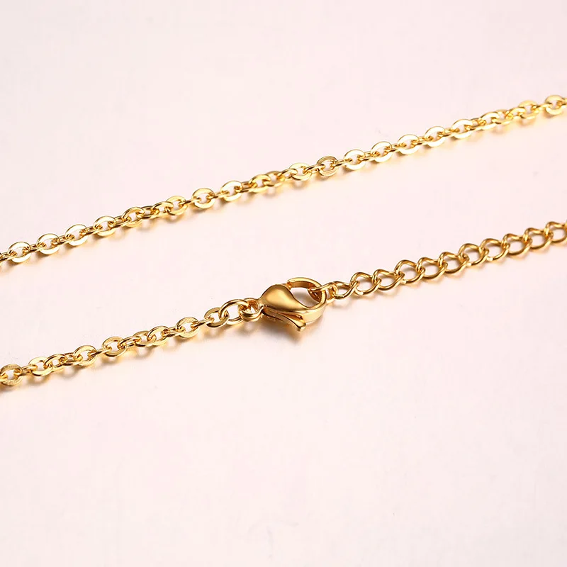 

FXM BA1 steel necklace hot sell popular man and woman 2.4mm wide silver color single chain lover gift women Korea style