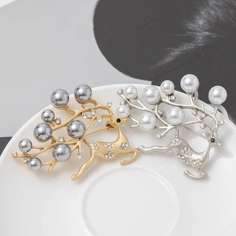 RHao немой серебряный цвет броши в виде бегущего оленя брошь для женщин мужчин