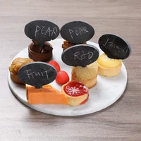 8pcspack natural slate plant labels squareoval cake panel card memos label brand price place table