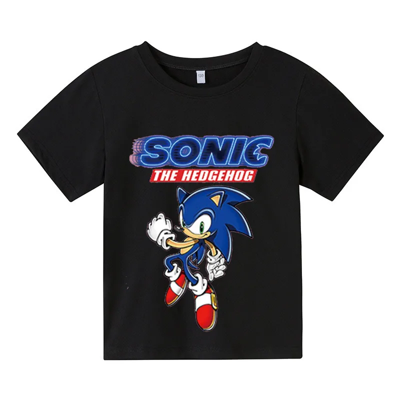 

Summer Children Short Sleeve Cotton T-Shirt Children Cartoon Sonic Printed Boys and Girls T-Shirt Sonic T-Shirt Baby Boys 4-14T