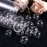 5pcs handmade blown glass beads clear round hollow bead charm double hole globe ball beads for jewelry making diy 16mm 20mm 30mm