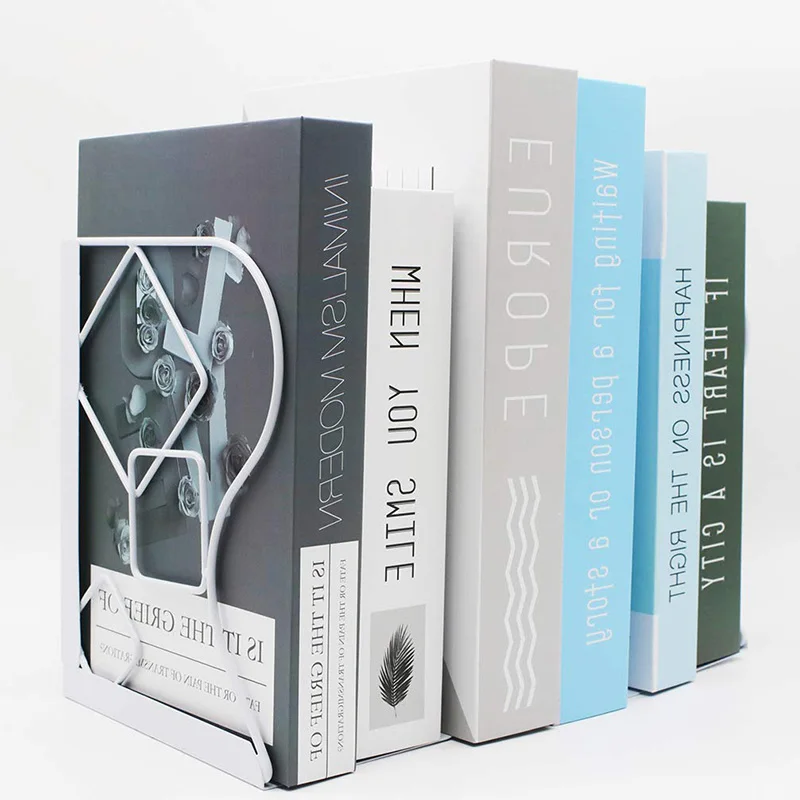 

Adjustable Bookends Creative Metal Iron Books Holder for Shelf Desk Book Stand Heavy Duty Non Skid Bookends (Black)