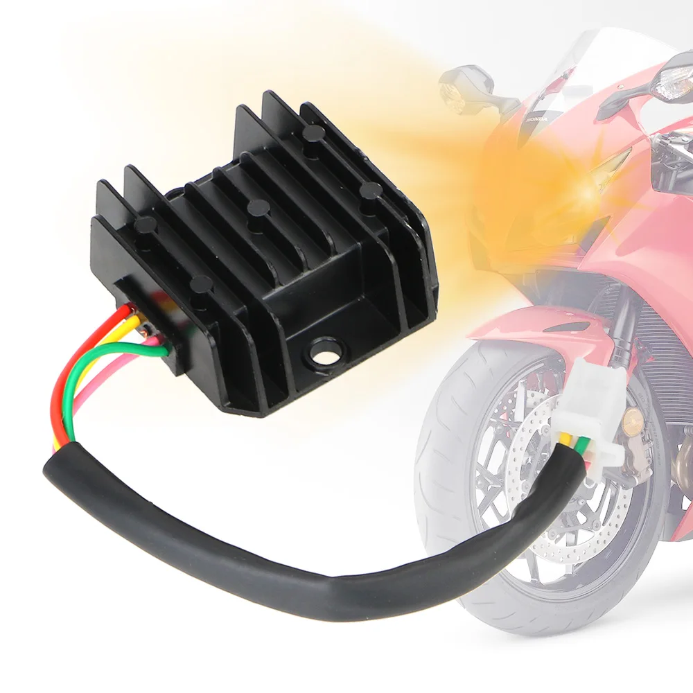 

Motorcycle Voltage Stabilizer Universal 4 Wires 4 Pins 12V Current Rectifier Voltage Regulator For 150-250CC ATV Scooter