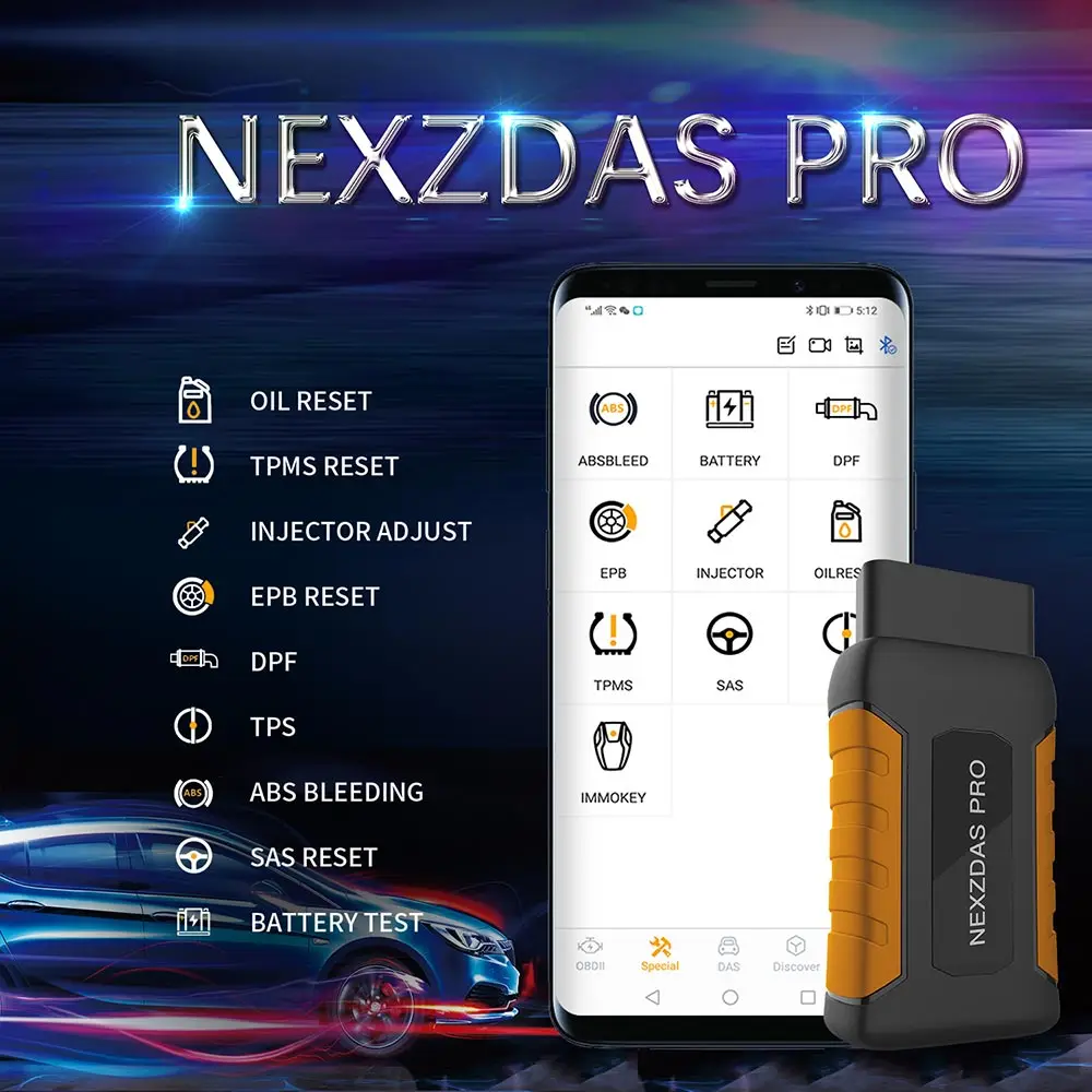Humzor NexzDAS Pro полная система Bluetooth автоматический диагностический инструмент OBD2 сканер автомобильный код считыватель со специальными функциями