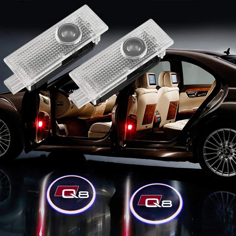 

Для Audi A1 A3 A4 A5 A6 A7 A8 Q3 Q5 Q7 Q8 B5 B6 B7 B8 автомобильные аксессуары 2X светодиодная Автомобильная дверная лампа приветственсветильник украшение