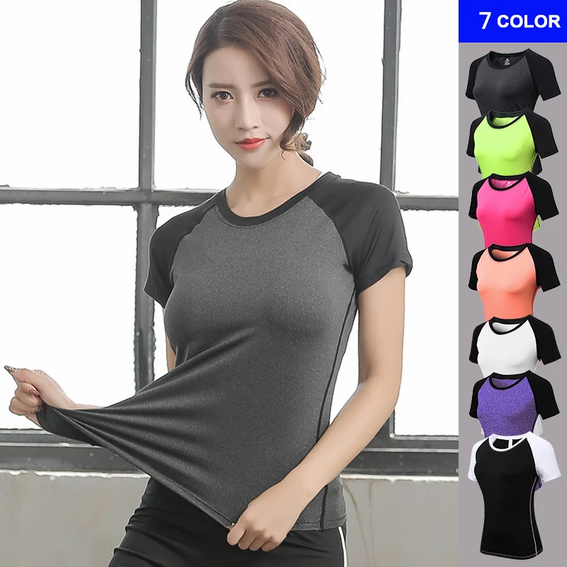 

Gym T shirt Compression Tights Women's Sport Tshirt Quick Drying Rashguad Running Tops Fitness Tees Jogger Jogging Blouse Jersey