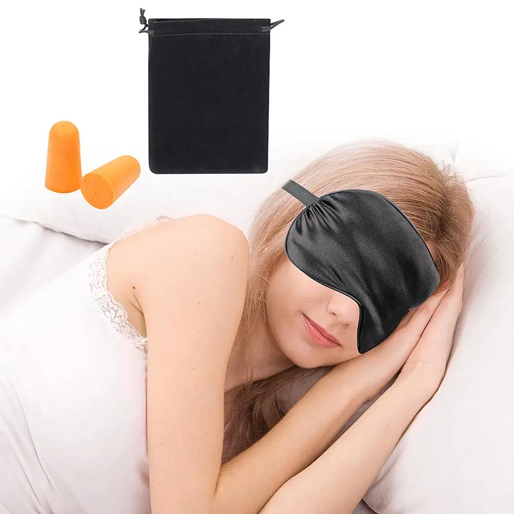 Sleep Mask Comfortable & Super Soft Sleeping With Adjustable Straps Come with Ear Plugs Carry Pouch for Travel Naps | Красота и