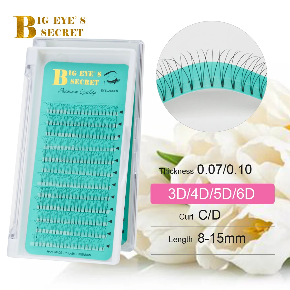 Ресницы Big eye's secret наращивание 3D4D5D6D Готовые вееры ресницы русский объем