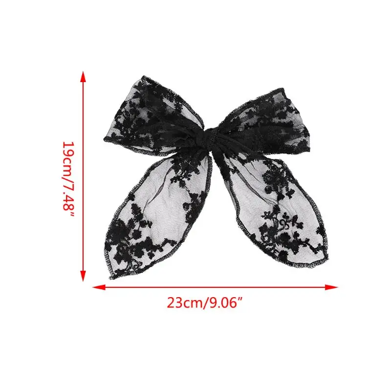 

2Pcs Women Girls Lace Streamers Bow Knot Hair Clip Hairpin Scrunchies Headdress