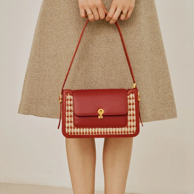 

Красная женская сумка из натуральной кожи Модная элегантная женская сумка-тоут из натуральной кожи сумка через плечо Свадебная сумка