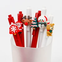 cute red christmas series doll press gel pen 60 pcs elk snowman bear snowflake pen student lovely gift gel pen cute