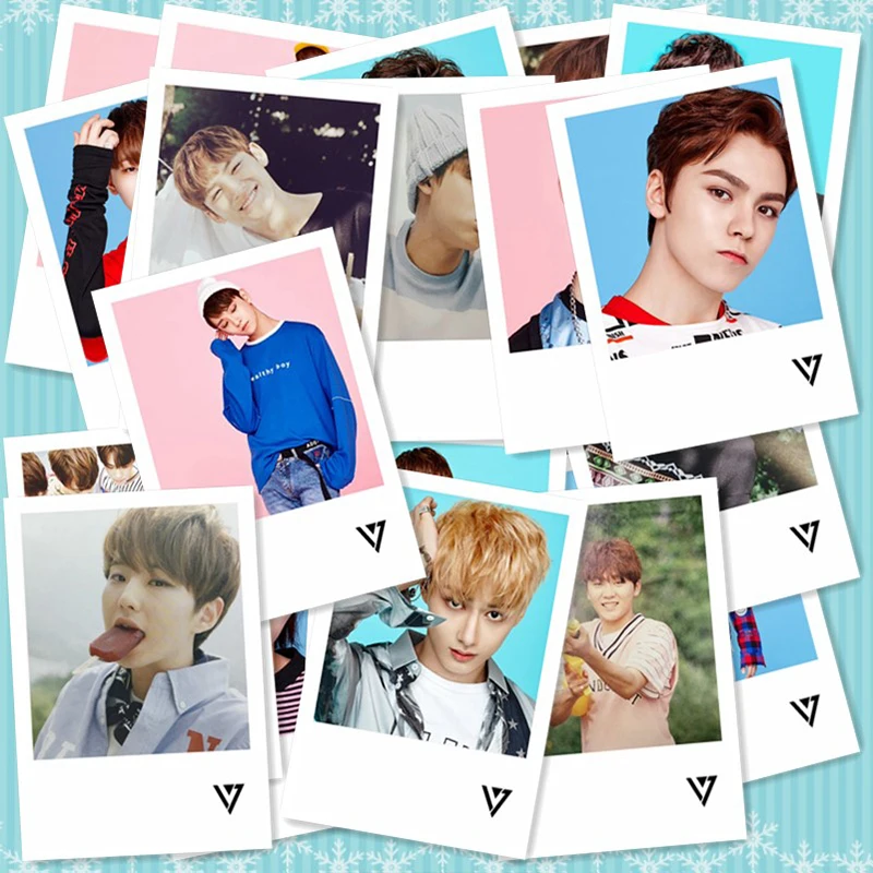 Kpop Seventeen Album &ltFIRST LOVE&ampLETTER&gt Polaroid Photo Lomo Card K-POP Fans Gifts Metal Box 40Pcs/Box Drop Shipping | Украшения и