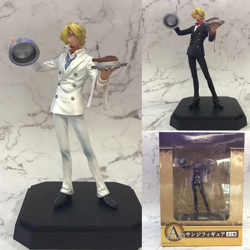 

Японское аниме One Piece Vinsmoke Sanji Chef Dress Up, черные, белые костюмы, торт, стол автомобиля, ПВХ фигурка, коллекция моделей украшений