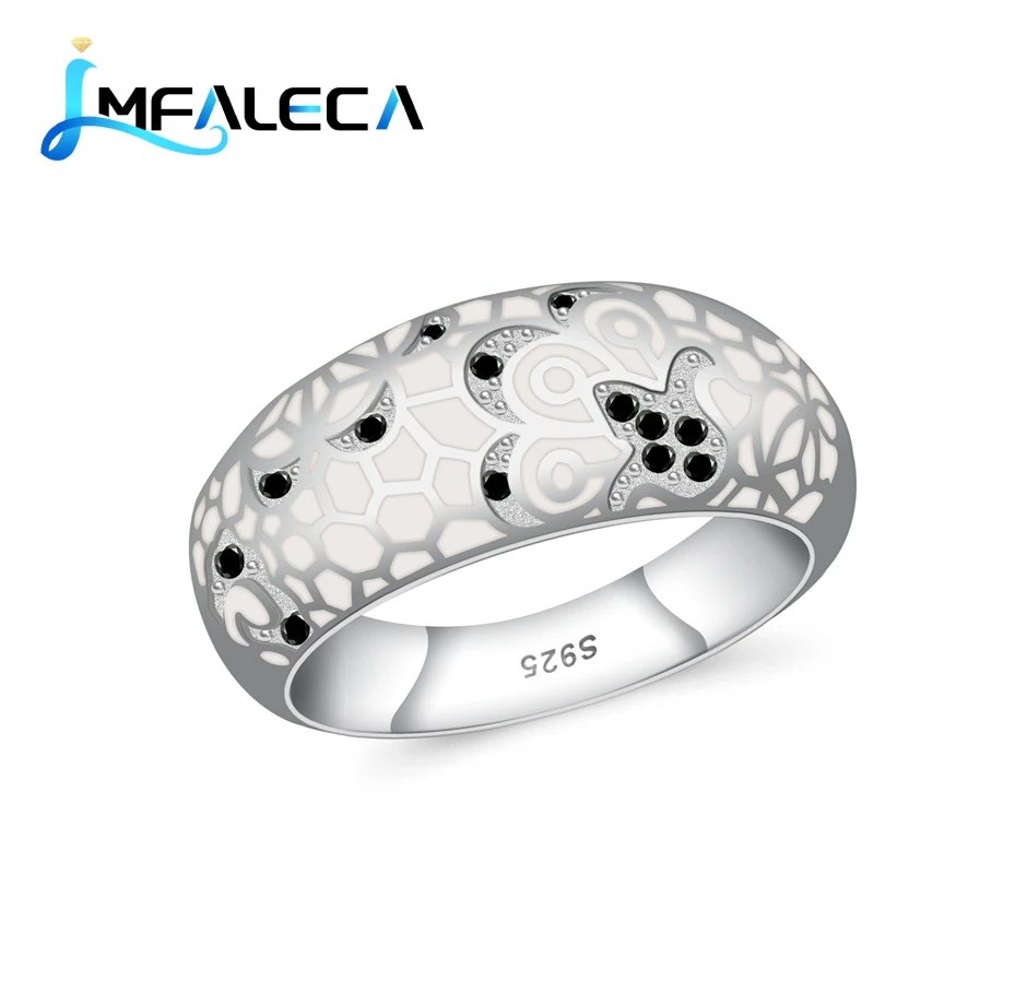 LMFALECA Серебряные Ювелирные наборы для женщин классические белые эмалированные