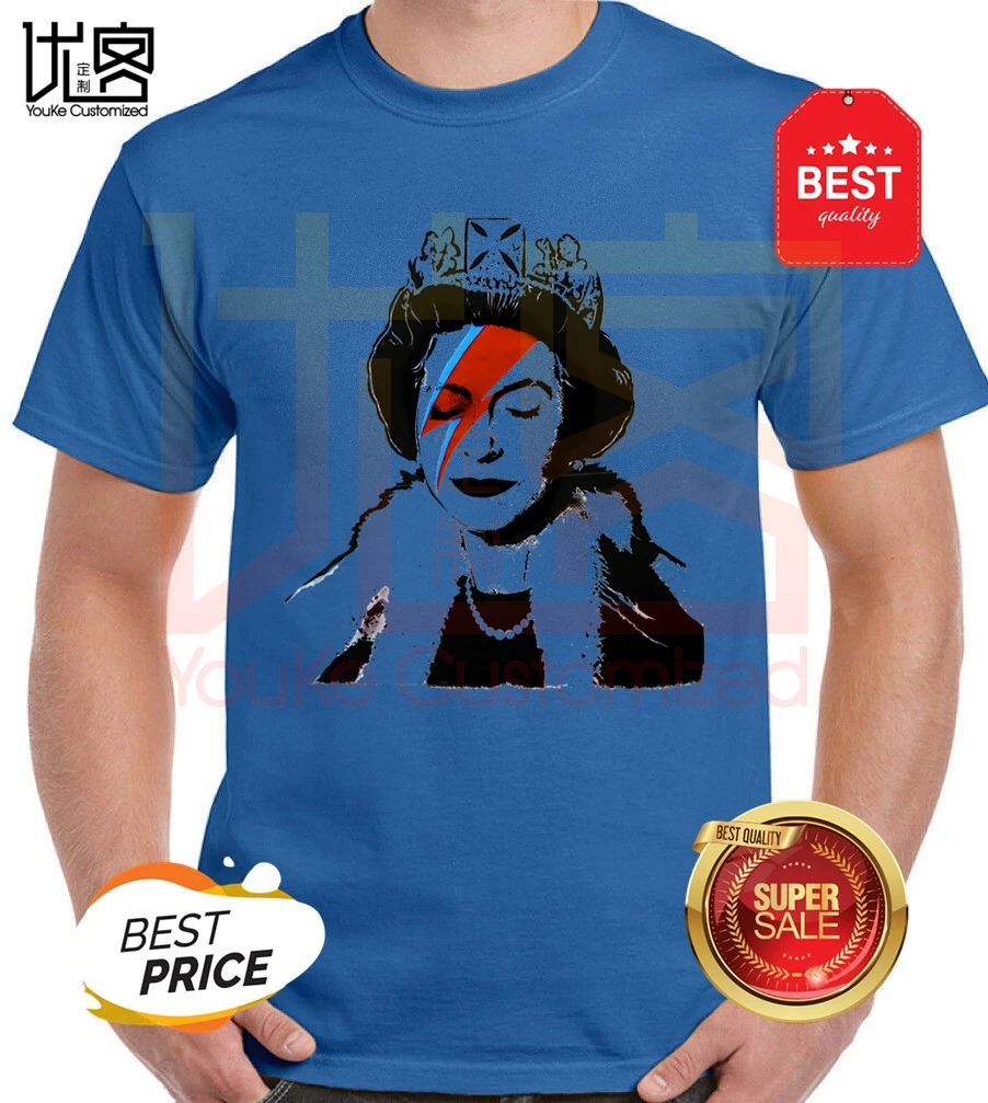 Футболка Banksy Queen Ziggy Stardust Bowie стильная крутая футболка унисекс новый дизайн