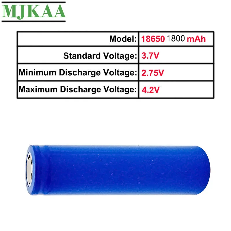 MJKAA 2 шт 18650 1800 mAh 3 7 V литиевая аккумуляторная батарея Li Ion плоские верхние батареи